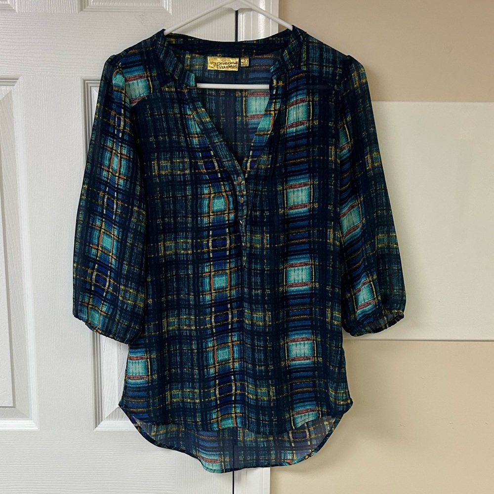 Princess Vera Wang Blue Plaid Blouse